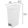 Sterilite 11 Gallon Slim Narrow StepOn Hands Free Portable Kitchen Wastebasket Trash Can Garbage Bin Container with Oversized Lid - 4 of 4
