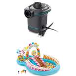 Intex 120V Quick Fill Electric Air Pump & 9ft x 51in Kids Inflatable Candy Pool
