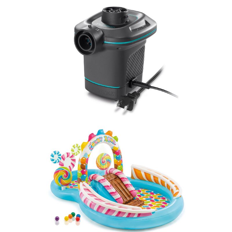 Intex 120V Quick Fill Electric Air Pump & 9ft x 51in Kids Inflatable Candy Pool, 1 of 7