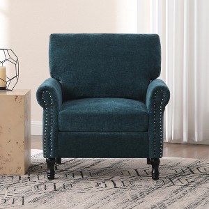 Beautyolove Chenille Upholstered Wood Frame Accent Chair Armchair - 1 of 4
