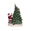 Transpac Resin 16.5 in. Multicolor Christmas Light Up Santa with Christmas Tree Decor - 4 of 4