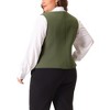 Agnes Orinda Women's Plus Size Double Breasted Retro Lapel Collar with Pockets Suit Vests - image 4 of 4