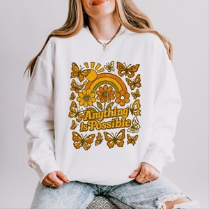 Simply Sage Market Anything Is Possible Daisies Lightweight Garment Dyed Sweatshirt - 1 of 4