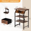 Sevobal Nightstands 1 Set Of Cloth Nightstand With Drawer, Lamp, Open Compartment, Elegant And Simple Design, Brown, 15.36"*11.73"*25.2" - 3 of 4