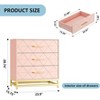 3-Drawer Wooden Dresser for Bedroom - Compact Chest of Drawers & Nightstand,Storage Organizer Pink - 2 of 4