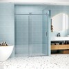Gulches 55in to 60in W x 76in H Single Sliding Frameless Shower Door Chrome Finish with Clear Glass Soft Close Explosion proof Film 1 Pc - 3 of 4