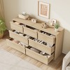 CuisinSmart 6/7/8 Drawer Dresser for Bedroom, Natural Double Dresser Organizer with Concave Handles, Modern Chest of Drawers - 2 of 4