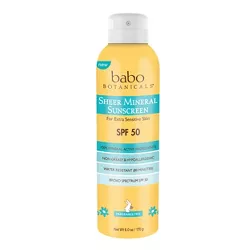 Babo Botanicals Sheer Mineral Sensitive Sunscreen Spray - SPF 50 - 6 fl oz