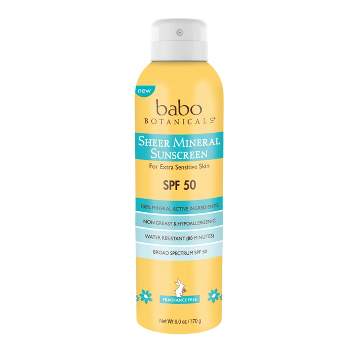 Babo Botanicals Sheer Mineral Sensitive Sunscreen Spray - SPF 50 - 6 fl oz