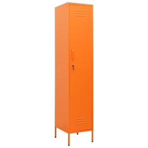 vidaXL Metal Storage Cabinet Storage Locker Organizer for School Office Steel - Orange - 1 of 4