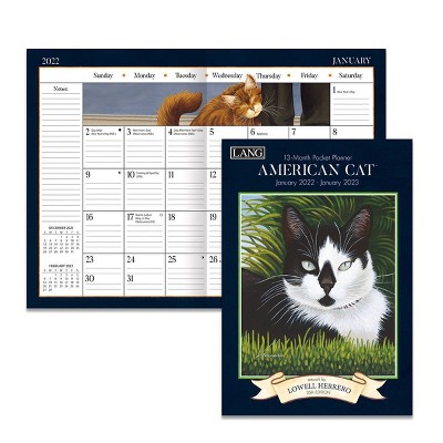2022 Monthly Planner 13 Month 8.5"x12" American Cat - Lang