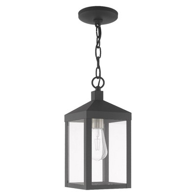 Nyack Scandinavian Gray 1-Light Outdoor Pendant with Clear Glass