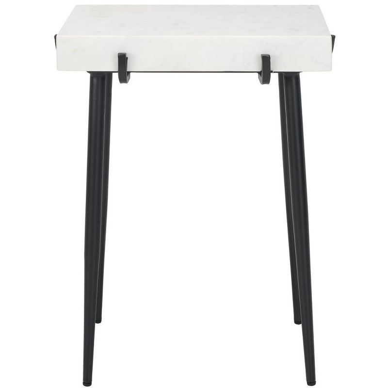 Yuki Stone Top Accent Table - White Marble/Black - Safavieh., 1 of 8