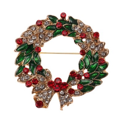 Unique Bargains Christmas Brooches HC0375 Alloy Dripping Wax Multicolor 1.65"x1.77" 1 Pc