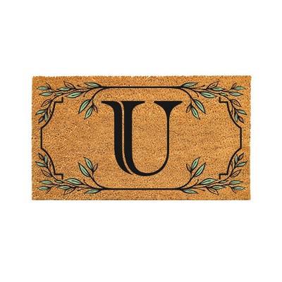 28" x 16" Monogram Coir Mat, Letter  "U"