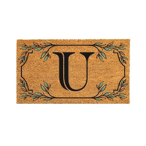 28" x 16" Monogram Coir Mat, Letter  "U" - 1 of 4