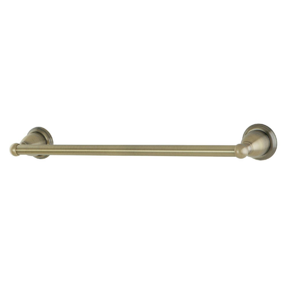 18" Towel Bar Antique Brass - Kingston Brass: Metal Bathroom Holder, Single Rack, 1 Year Warranty