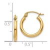 Black Bow Jewelry 2mm, 14k Yellow Gold Classic Round Hoop Earrings, 15mm (9/16 Inch) - 4 of 4
