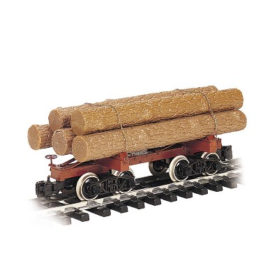 Bachmann Trains 98490 Skeleton Log Car with Plastic Log Replicas Large G Scale 1:25, Metal Wheels Model Train for 45mm Track, Pre-assembled