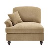 Vynxaria Modern Chenille Sofa Light Coffee, W/1 Pillow, Detachable Ruffle Skirts (2 Styles), Multi-Module (L-Shaped/Chaise) - 3 of 4