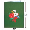 Paper Love HugePop Christmas Joyous Bouquet Pop Up Christmas Card, with Detachable Paper Bouquet, For Christmas or Holidays - 10" x 14" Card - 2 of 4