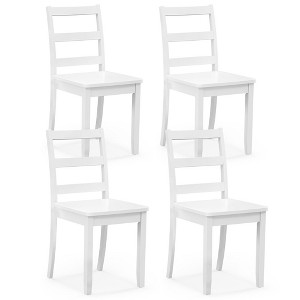 Tangkula Dining Chairs Set of 4 Wood Dining Room Kitchen Side Chairs for Living Room - 1 of 4