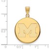 Black Bow Jewelry 14k Yellow Gold Michigan Wolverines NCAA Large Pendant - 2 of 3