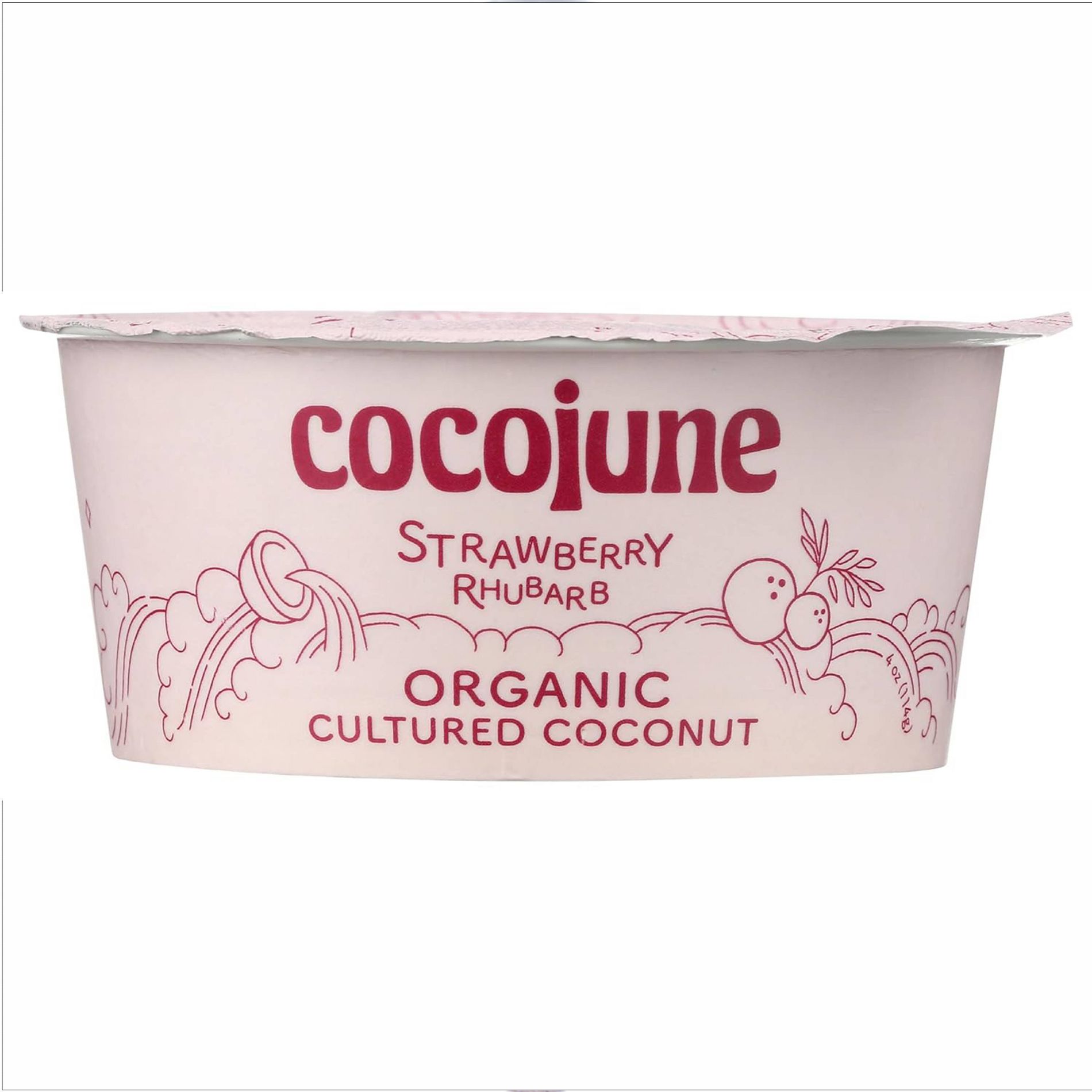 Cocojune Organic Cultured Coconut Yogurt Strawberry Rhubarb - 4oz