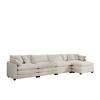 Modern Corduroy 4-Seater Sofa with Footstool & Pillows - 3 of 4