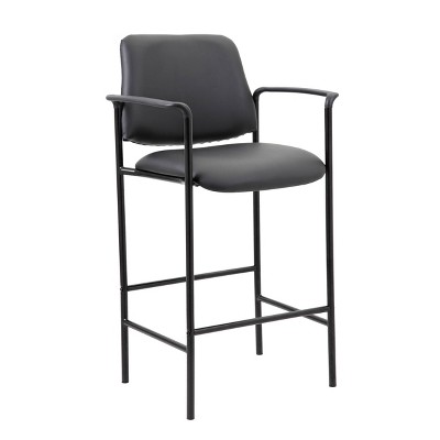 Stool with Arm Black- Boss Office Products