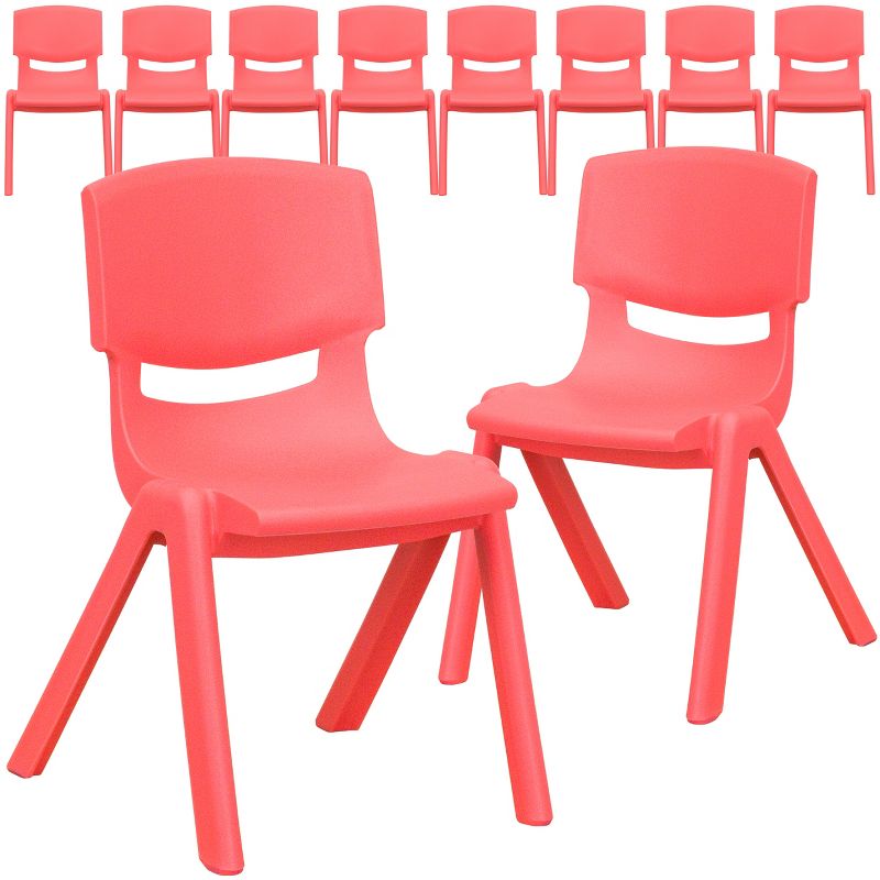 Flash Furniture 10 Pack Plastic Stackable School Chair with 12" Seat Height, 1 of 2