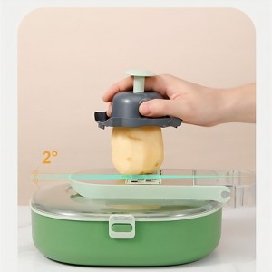 Oval-Shaped Vegetable Cutter Ergonomic Kitchen Tool  Durable Stainless Steel Blade - Perfect for Carrots, Cucumbers & More - 1 of 4