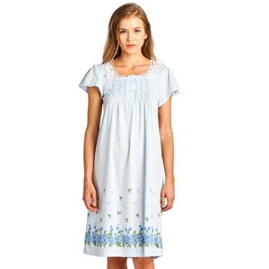 Casual Nights Women's Flowery Short Sleeve Nightgown - 1 of 4