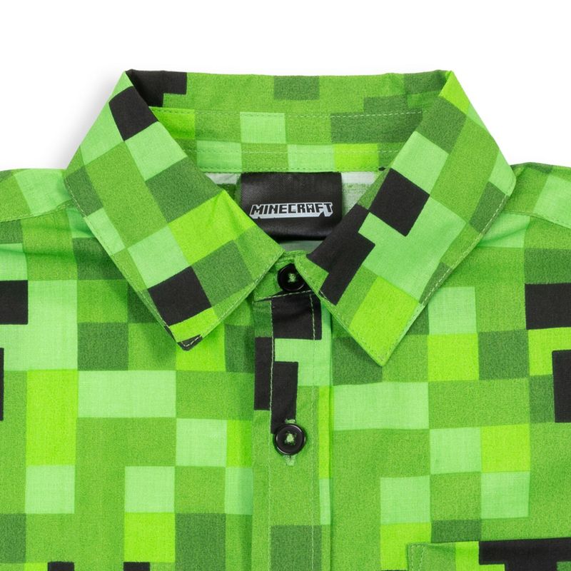 Minecraft Creeper Button Down Dress Shirt, 4 of 8