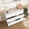 6-Drawer Wood Storage Cabinet Dresser Clothes Organizer Wide Chest for Bedroom Hallway Entryway Living Room - 4 of 4