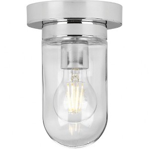 Progress Lighting Signal Collection 1-Light Flush Mount, Polished Chrome, Clear Blown Glass Shade - 1 of 4