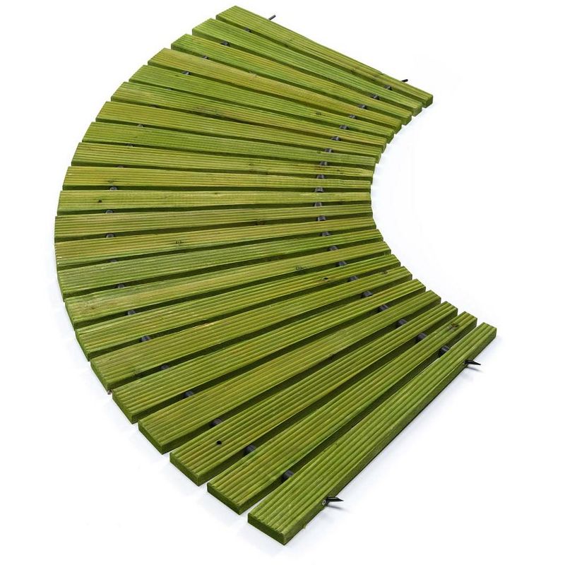 Roll-Out Curved Green Hardwood Garden and Yard Pathway, 6'L x 18"W, 1 of 2