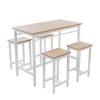 Hooseng Dining Table Set for 4, Rectangle Dining Room Table set with Four Chairs and Metal Frame, 5-Piece Kitchen Table Chairs Set - 3 of 4
