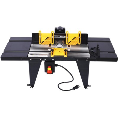 Electric Benchtop Router Table, Wood Working Craftsman Tool, Universal Benchtop Router Tables Top with Steel Stands, Aluminum Woodworking Bench