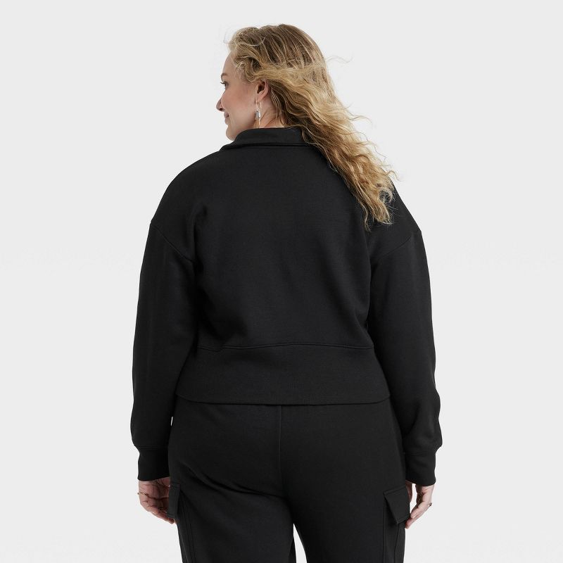 Women's Cropped Quarter Zip Sweatshirt - Universal Thread™ , 3 of 11
