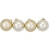 Northlight 2-Finish Glass Christmas Ball Ornaments - 4" (100mm) - Champagne Gold - 4ct - 2 of 4