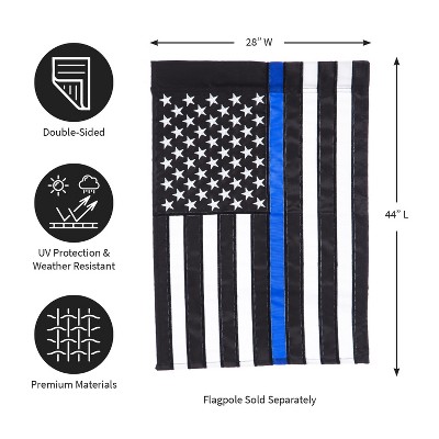 Evergreen Flag  Thin Blue Line House Applique Flag