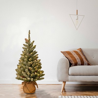 3ft Pre-Lit Snowy Concolor Fir Tabletop Christmas Tree