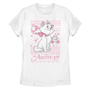 Women's Aristocats Marie Ugly Christmas Sweater Print T-Shirt - 1 of 4