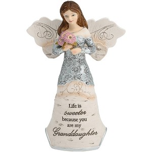 Pavilion Gift Company - Granddaughter - 5.5" Angel Holding Flowers - Decorative Objects - 1 of 4
