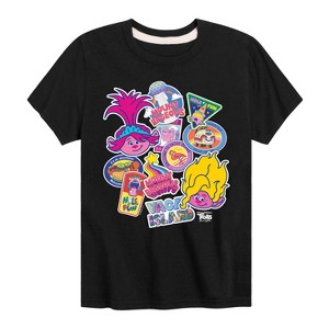 Boys' - Trolls - Road Trip Stickers Viva and Poppy Short Sleeve Graphic T-Shirt - 1 of 4