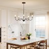 Tribesigns Modern 5-Light Hanging Chandelier, Candle Pendant Light Fixtures Over Table for Dining Room, Living Room, Bedroom, Black - 2 of 4