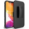 Nakedcellphone Combo for iPhone 12 - Ring Grip/Stand Case and Belt Clip Holster - Black - 3 of 4