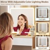 Makeup Vanity Desk with Mirror and Lights, Vanity Table with Adjustable LED Lighting, Power Outlet, Drawers & Storage Stool for Bedroom - 4 of 4