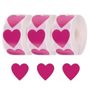 Unique Bargains Vinyl Self-Adhesive Heart-Shaped Waterproof Stickers Label 1500 Pcs - 1 of 4